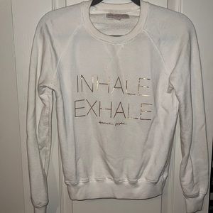 SPIRITUAL GANGSTER white gold inhale exhale crew sweatshirt